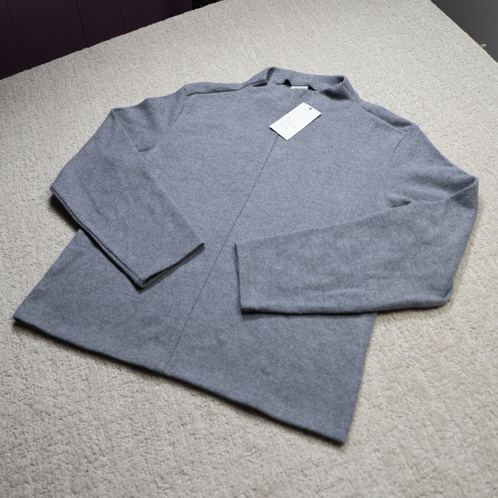 A New Day Womens Gray Mock Neck Center Seam Knit Sweater Small NWT
